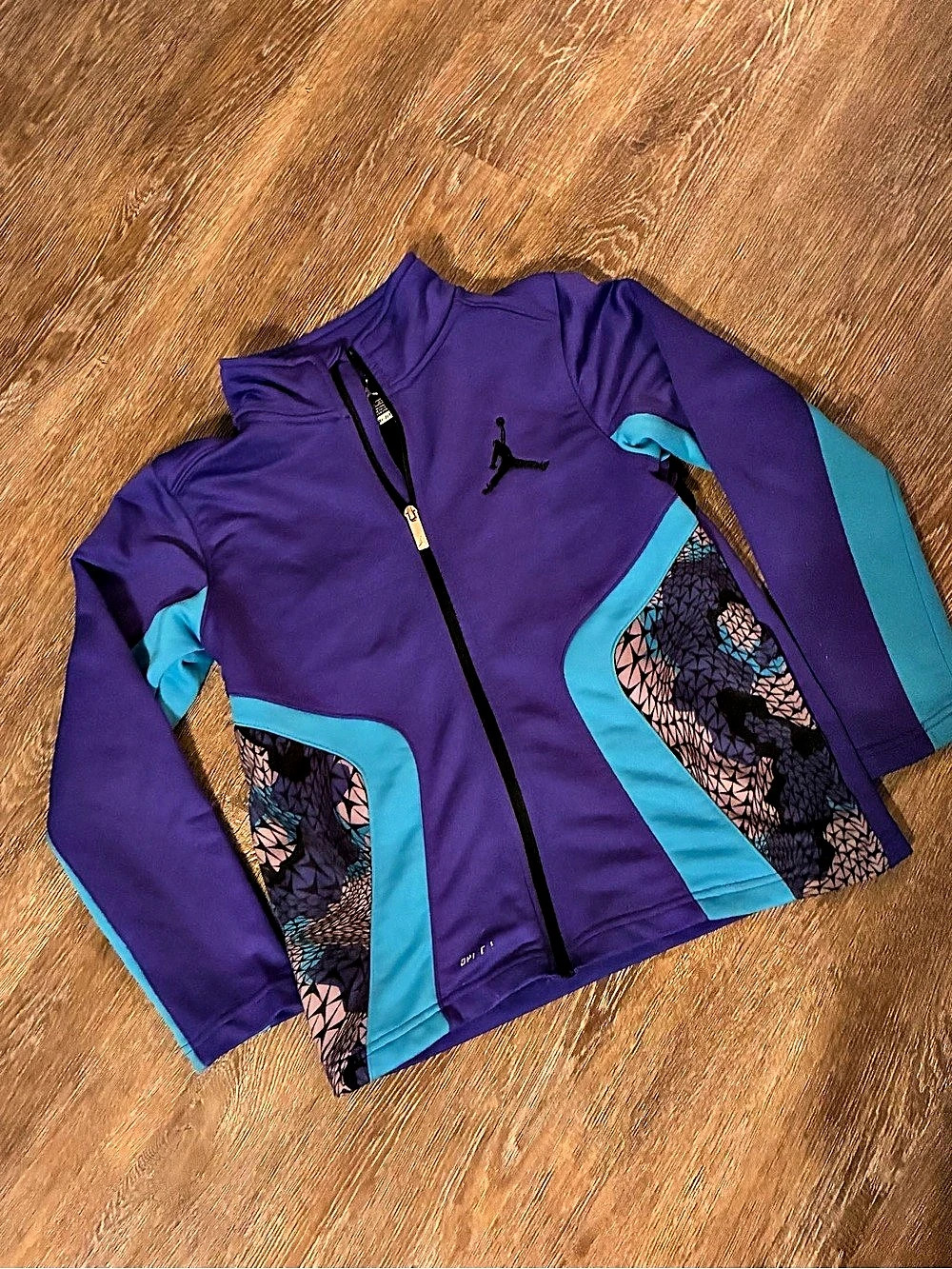 Jordan Purple Teal Kids Full-Zip Athletic Jacket Medium